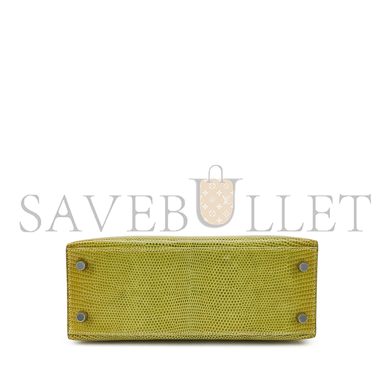 HERMÈS MASTER KELLY 28 LIZARD SKIN ANISE GREEN GOLD BUCKLE HARDWARE (28*22*10cm) 